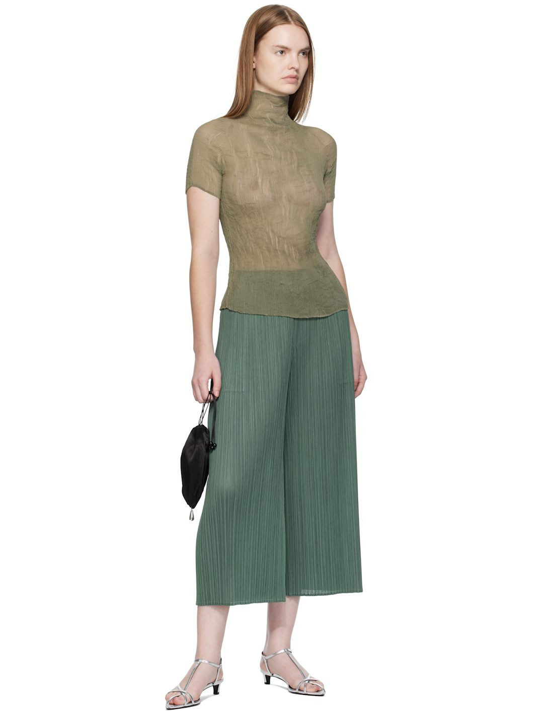 Khaki Chiffon Twist 3 Top - 4