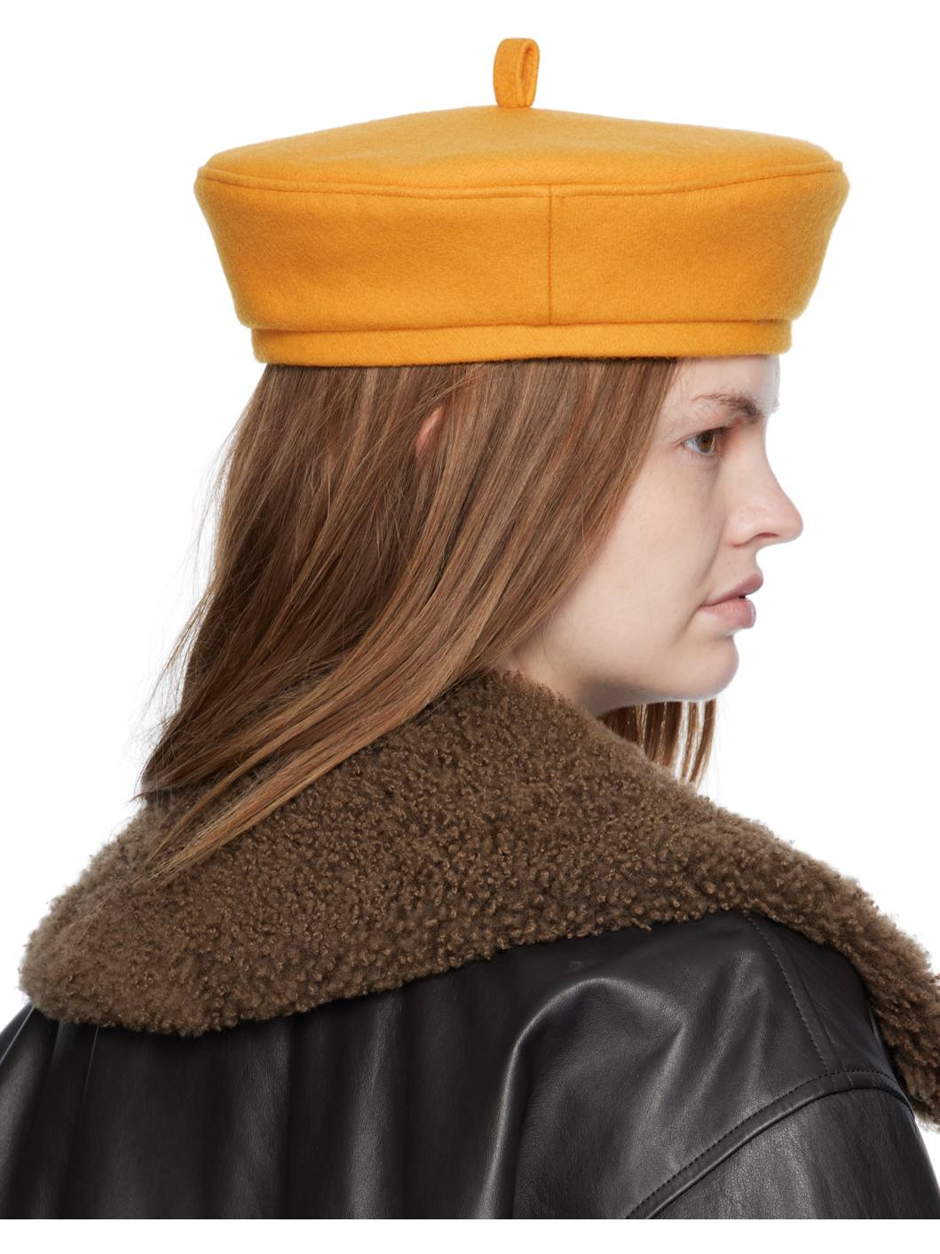 Yellow Wool-Blend Beret - 3