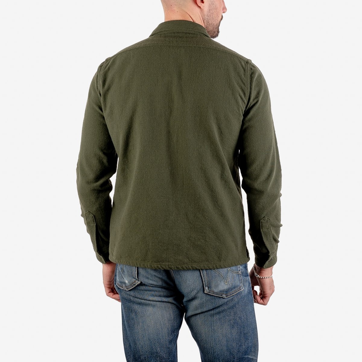 IHSH-346-ODG 10oz Recycled Nylon Mechanic Work Shirt - Olive Drab Green - 5