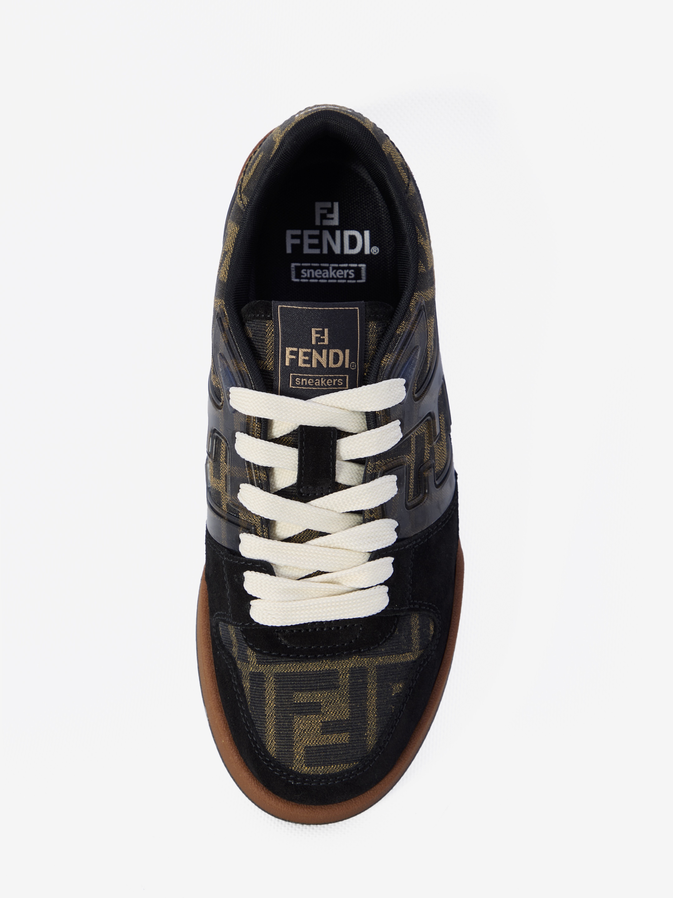 【FENDI】スニーカー マッチ ジャカード FF E PELLE SCAMOSCIATA Fendi Match Sneakers Fabric Brown | Fendi