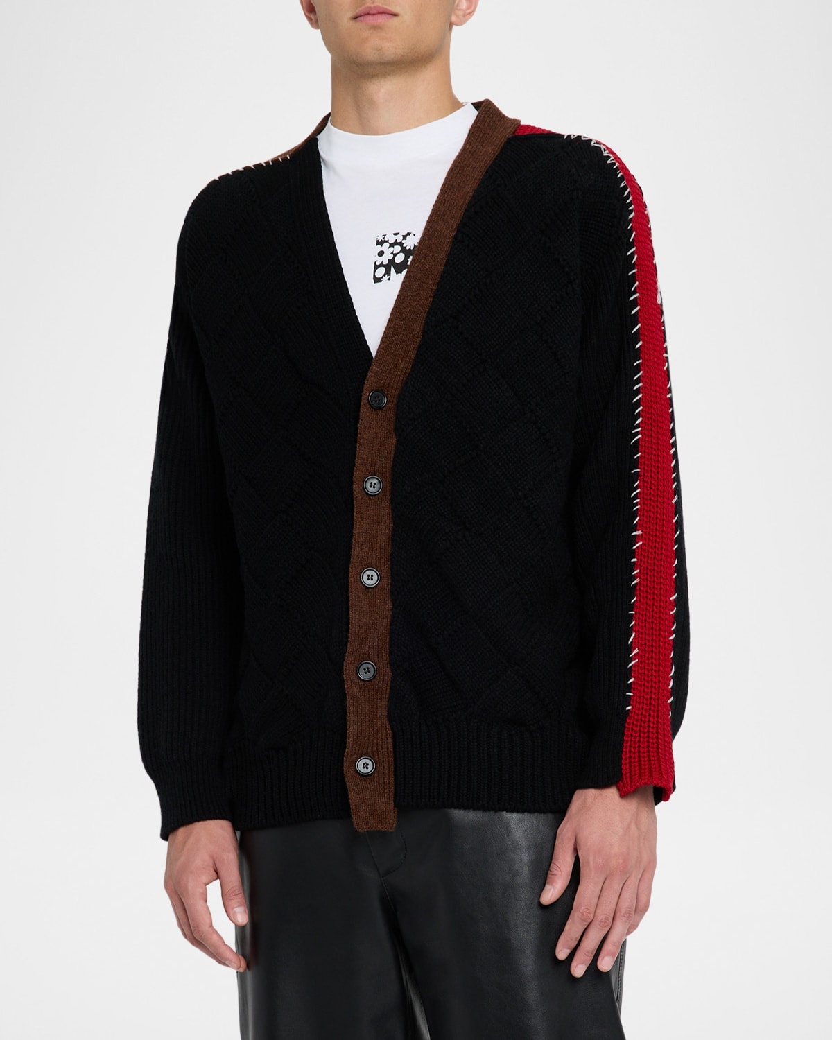 Men's Wool Mix Knit Cardigan - 4