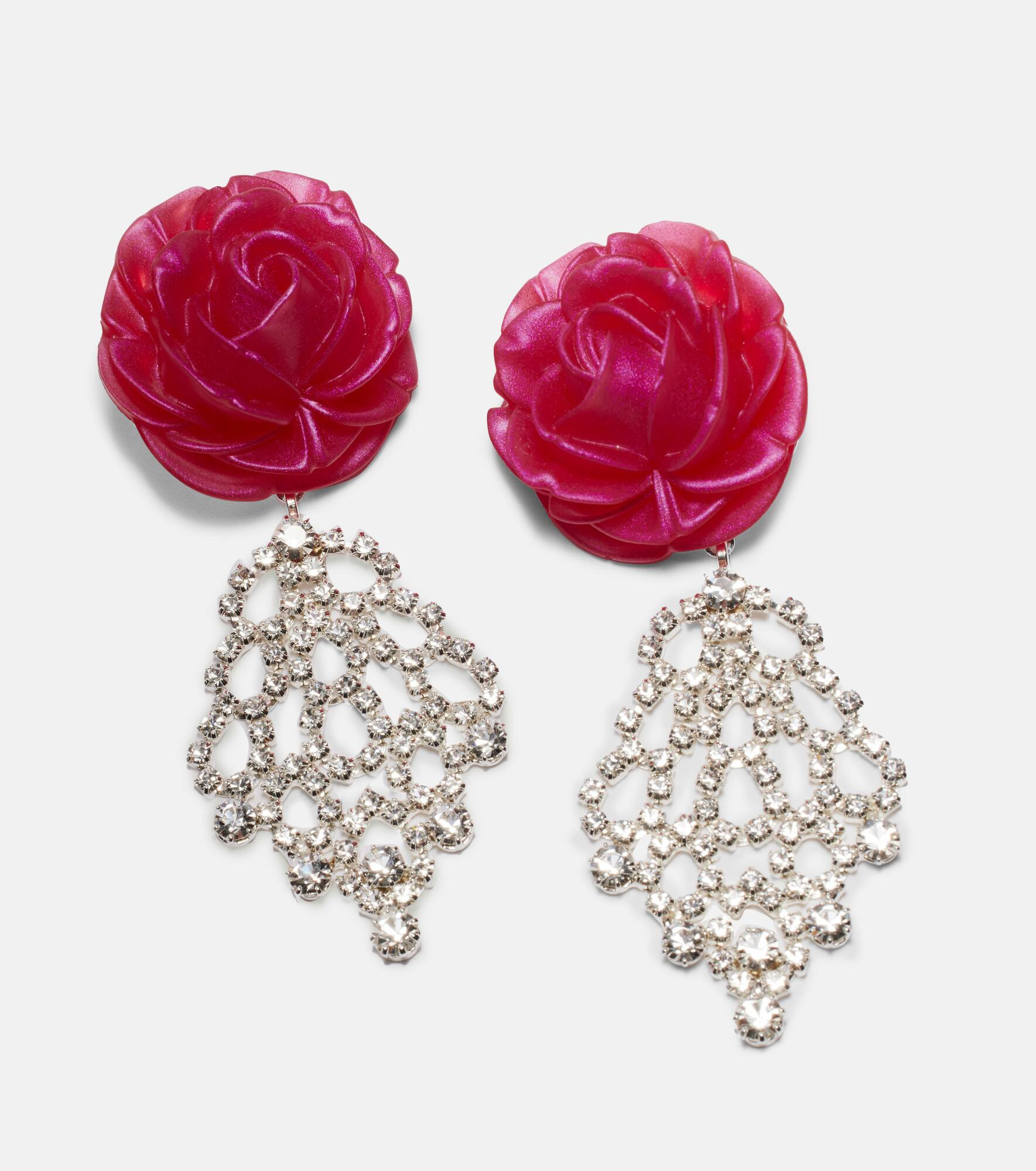 Crystal-embellished floral drop earrings - 4