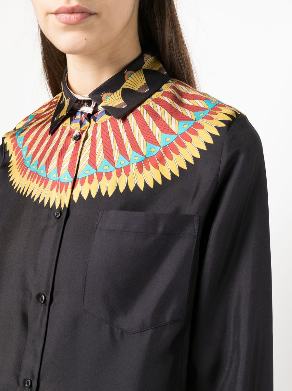 placed-print Boy silk shirt - 5