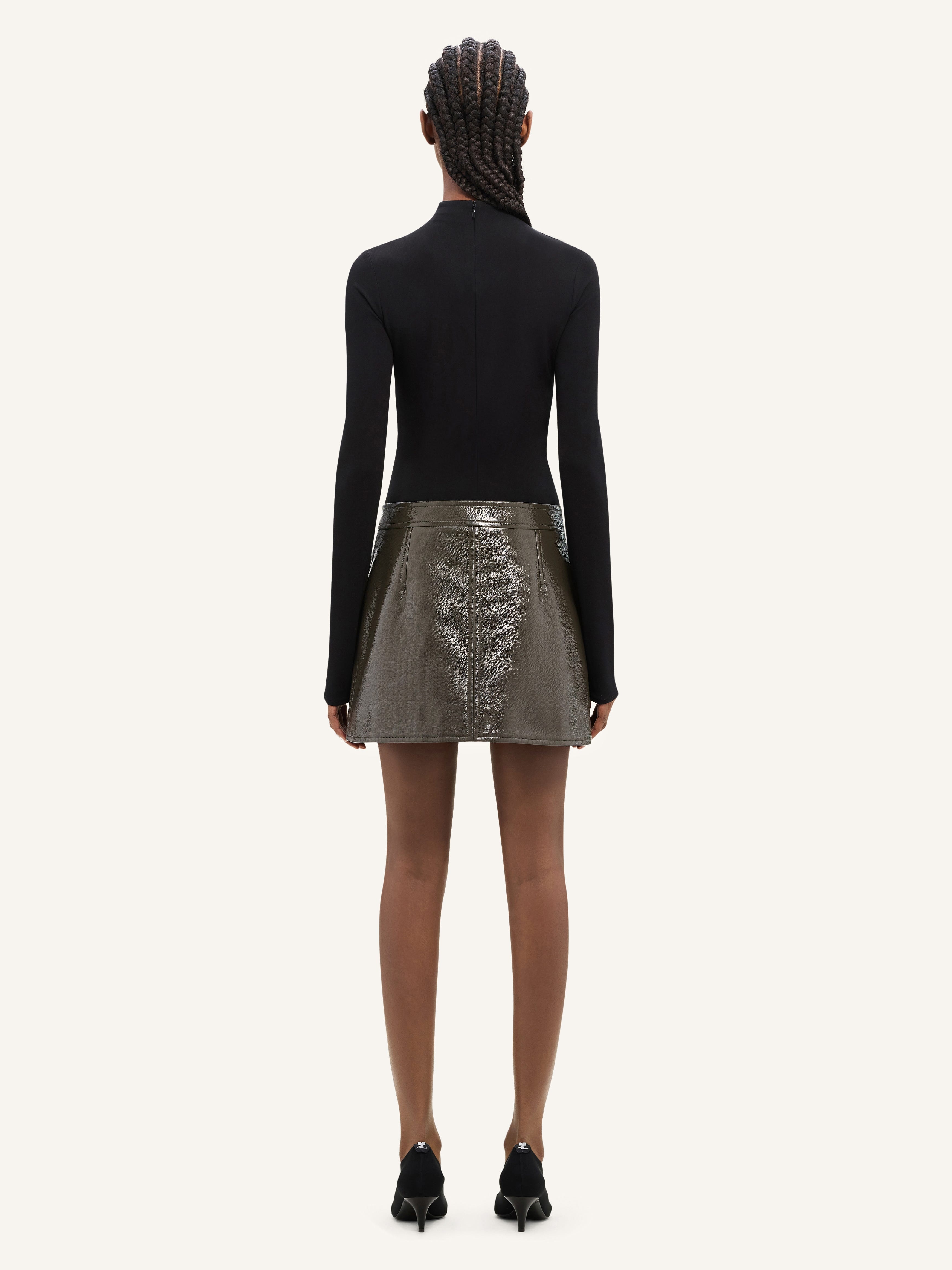 REEDITION VINYL MINI SKIRT - 4