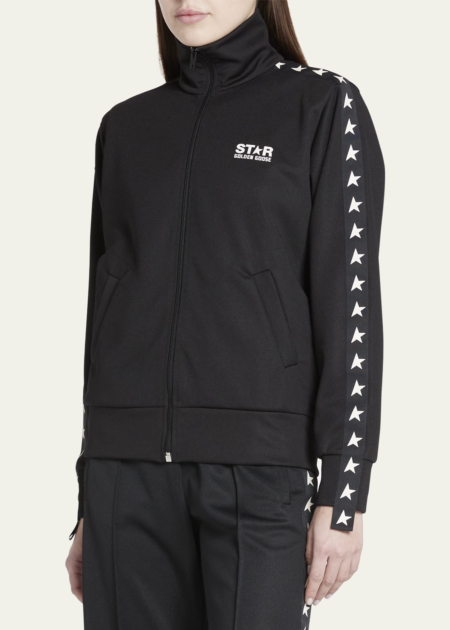 Tech Jersey Track Jacket w/ Grosgrain Trim - 4