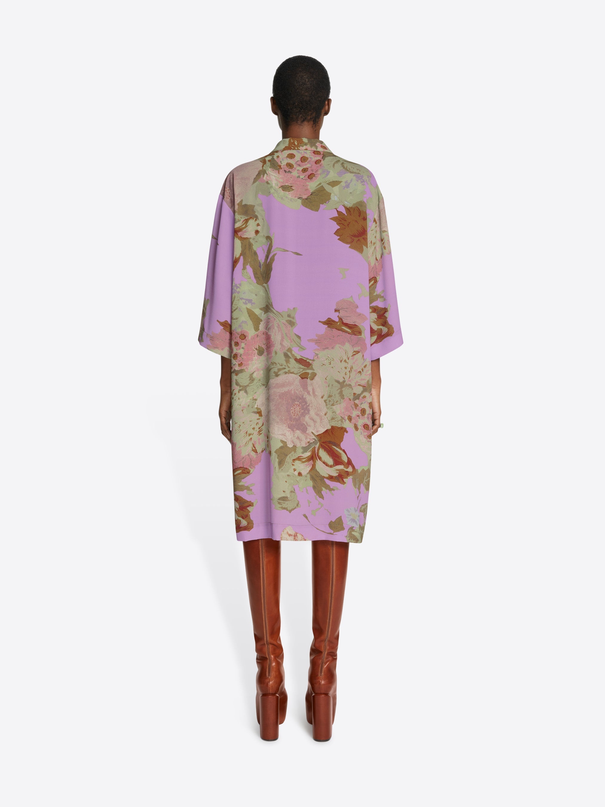 FLORAL SHIRT DRESS - 4
