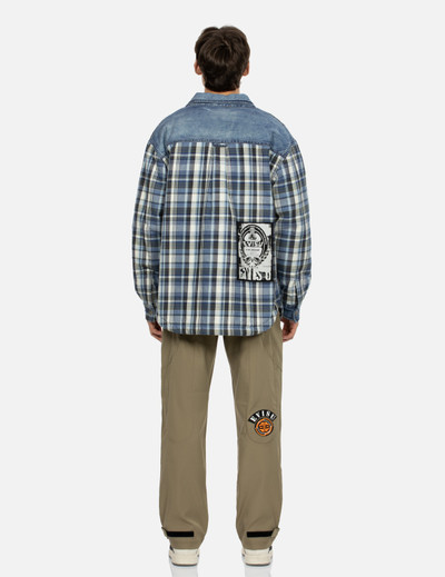 EVISU SEAGULL AND POSTER PRINT LOOSE FIT PADDED SHIRT JACKET outlook