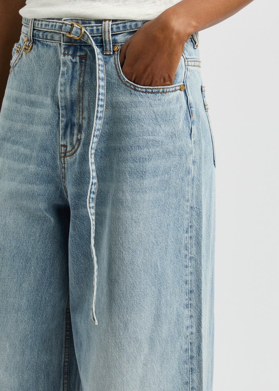 Zimmermann Illuminate Belted Flared-leg Jeans - 5