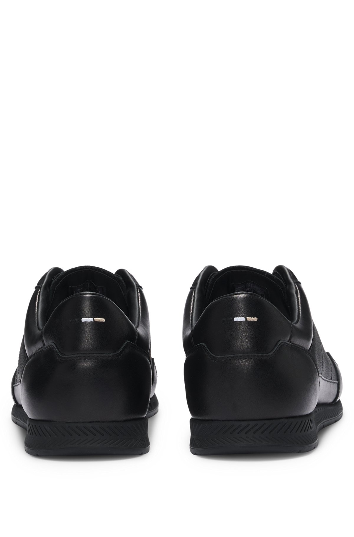 FAUX-LEATHER TRAINERS WITH GOLD-TONE BRANDING - 5