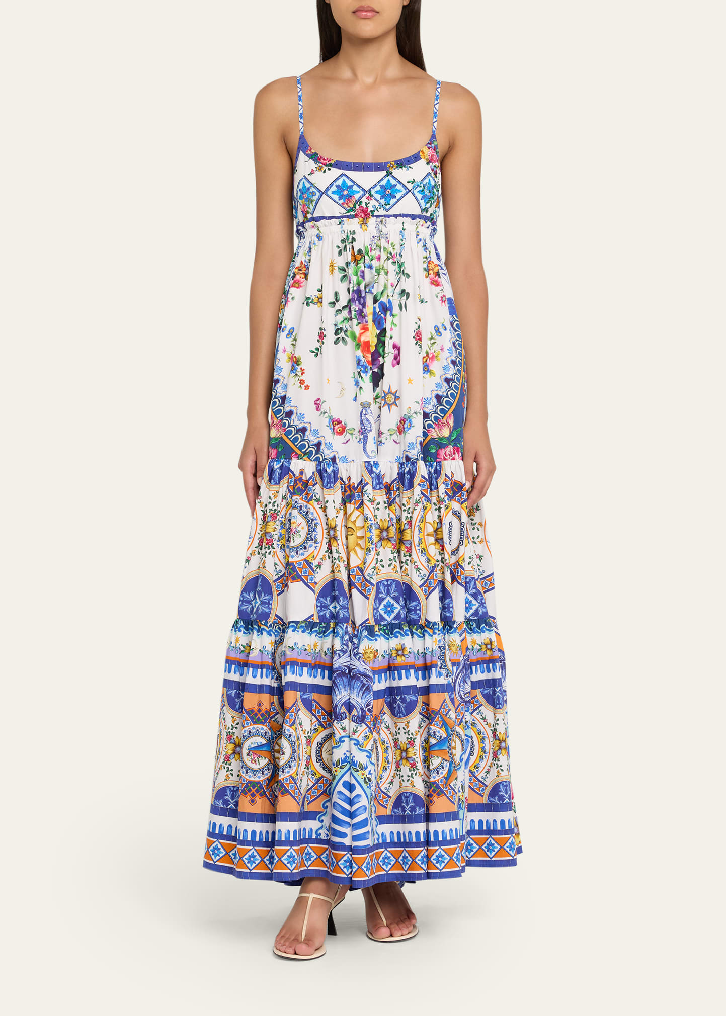 Tiles Darls Long Dress with Jersey Bodice - 2