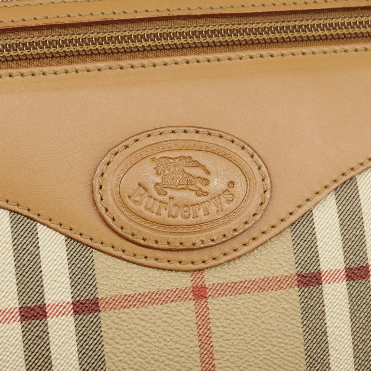 Burberry Nova Check Shoulder Bag Pvc Leather Beige Gold - 14
