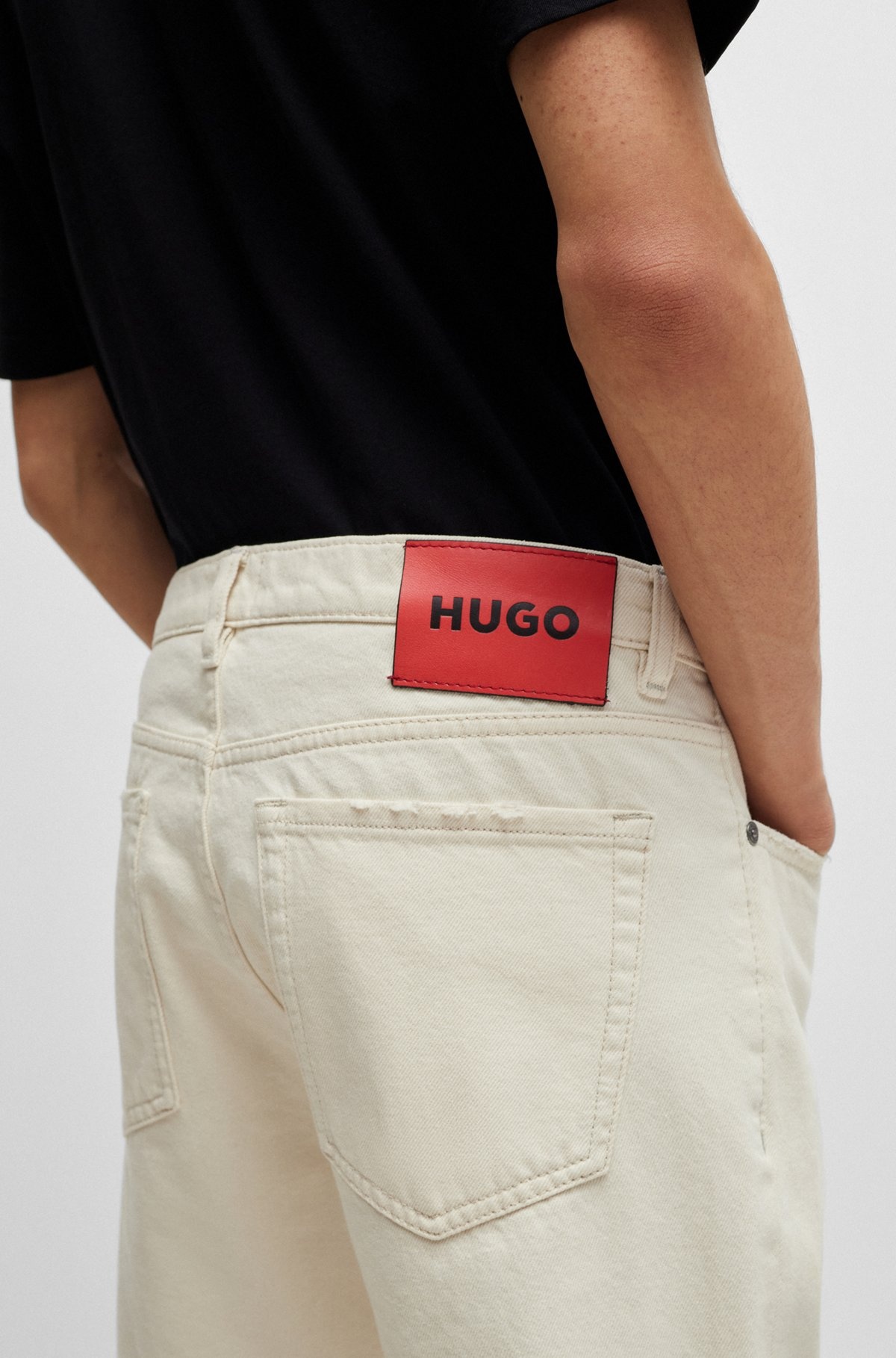 TAPERED-FIT JEANS IN NATURAL DENIM - 5