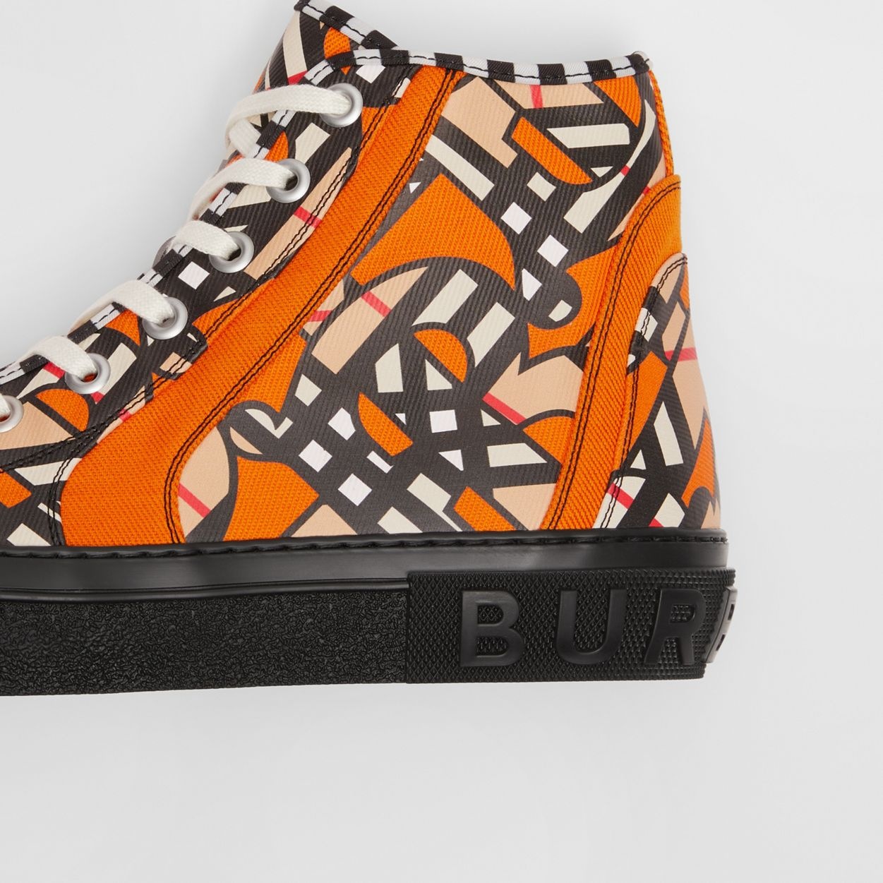 Monogram Linen Cotton Blend High-top Sneakers - 6