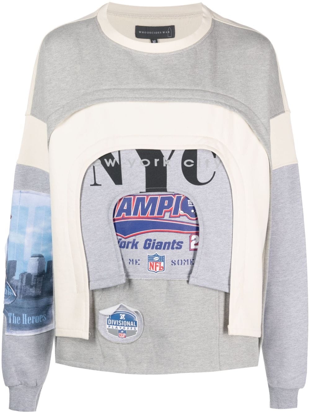 graphic-print layered sweatshirt - 1