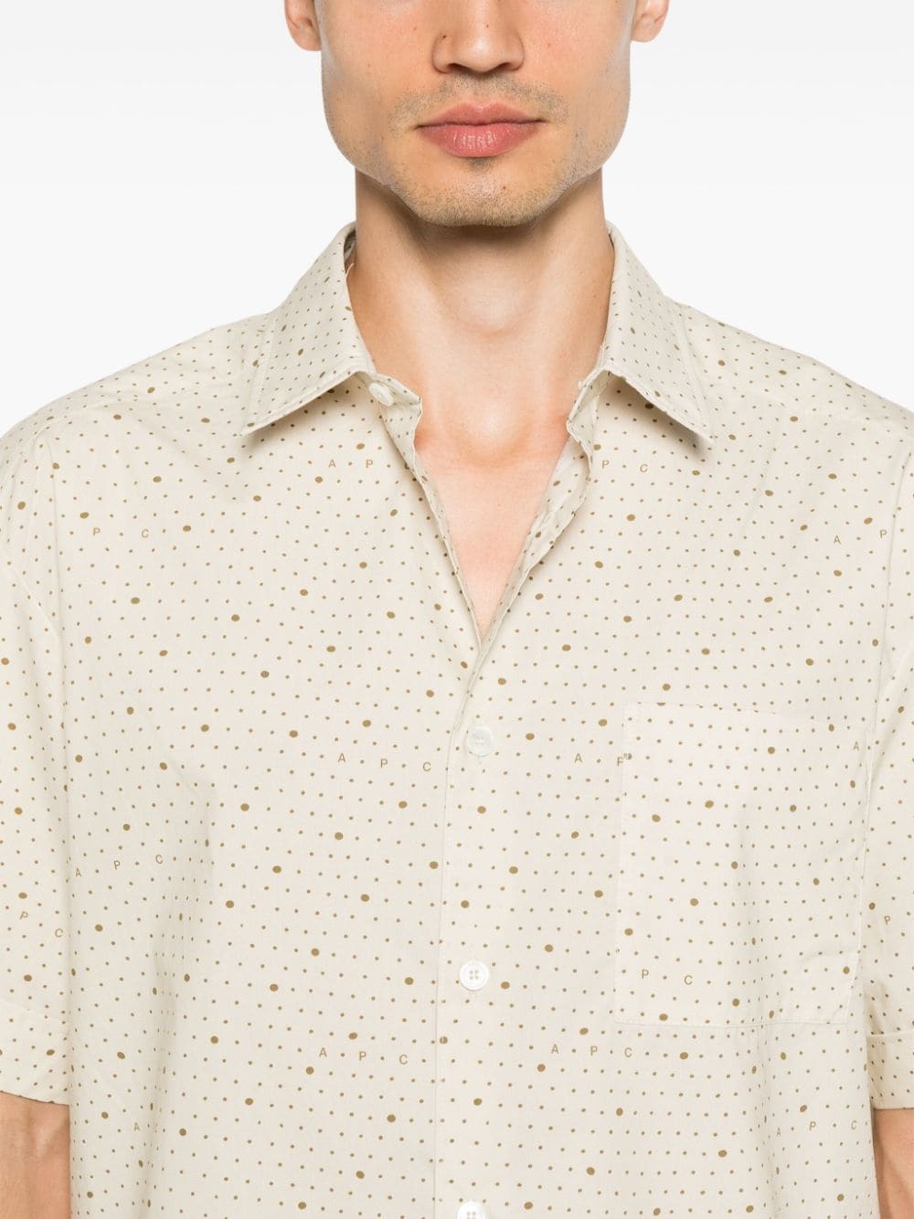 polka dot-print cotton shirt - 5