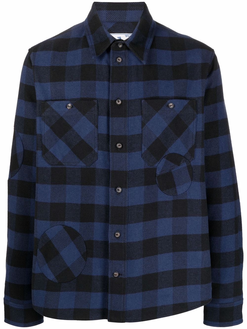 patch-embellished check shirt - 1