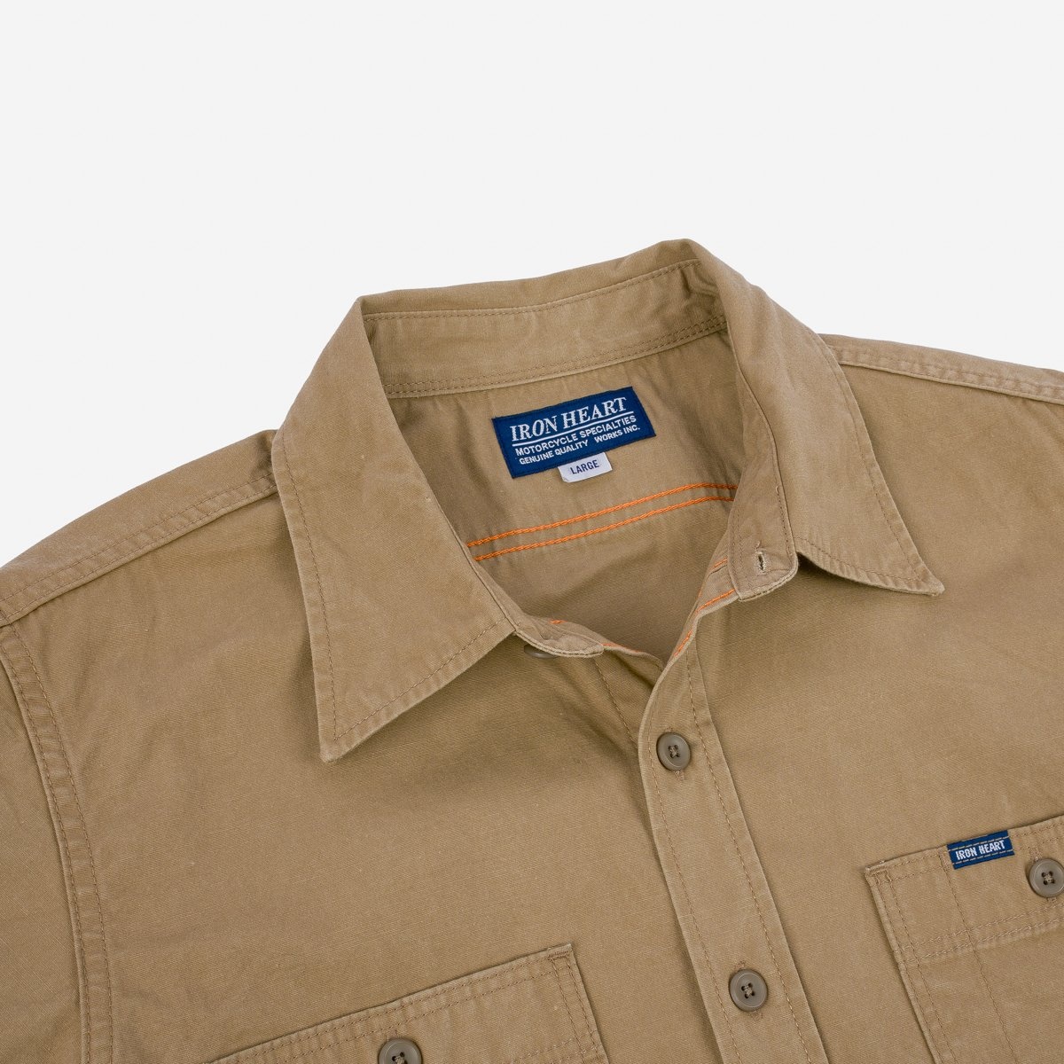 IHSH-395-KHA 7oz Fatigue Cloth Work Shirt - Khaki - 8