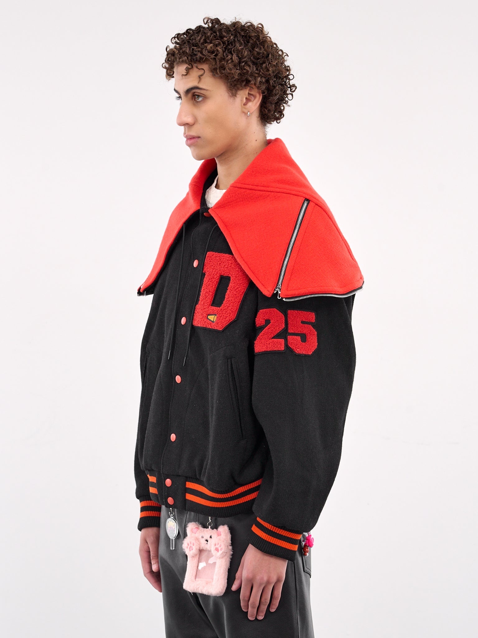 Petal Mouth Hooded Varsity Jacket - 2