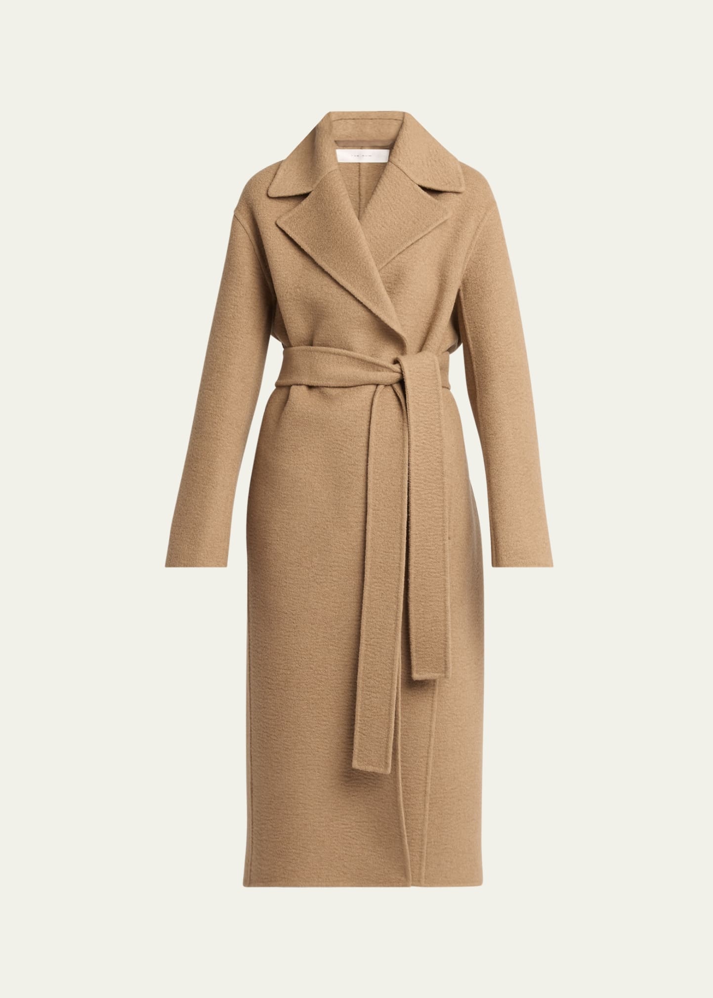 Camel wool wrap coat clearance