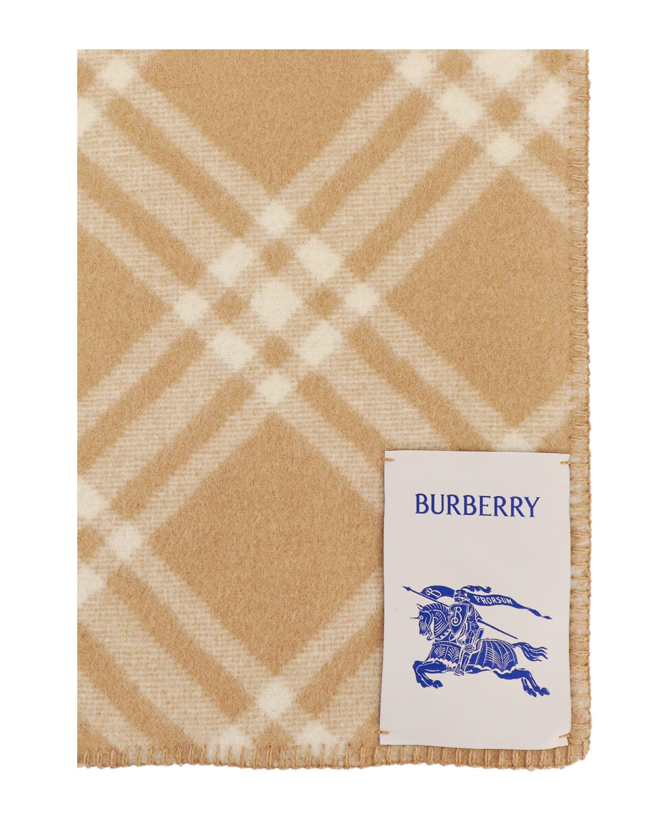 Archive Beige Wool Scarf With Vintage Check Pattern - 2