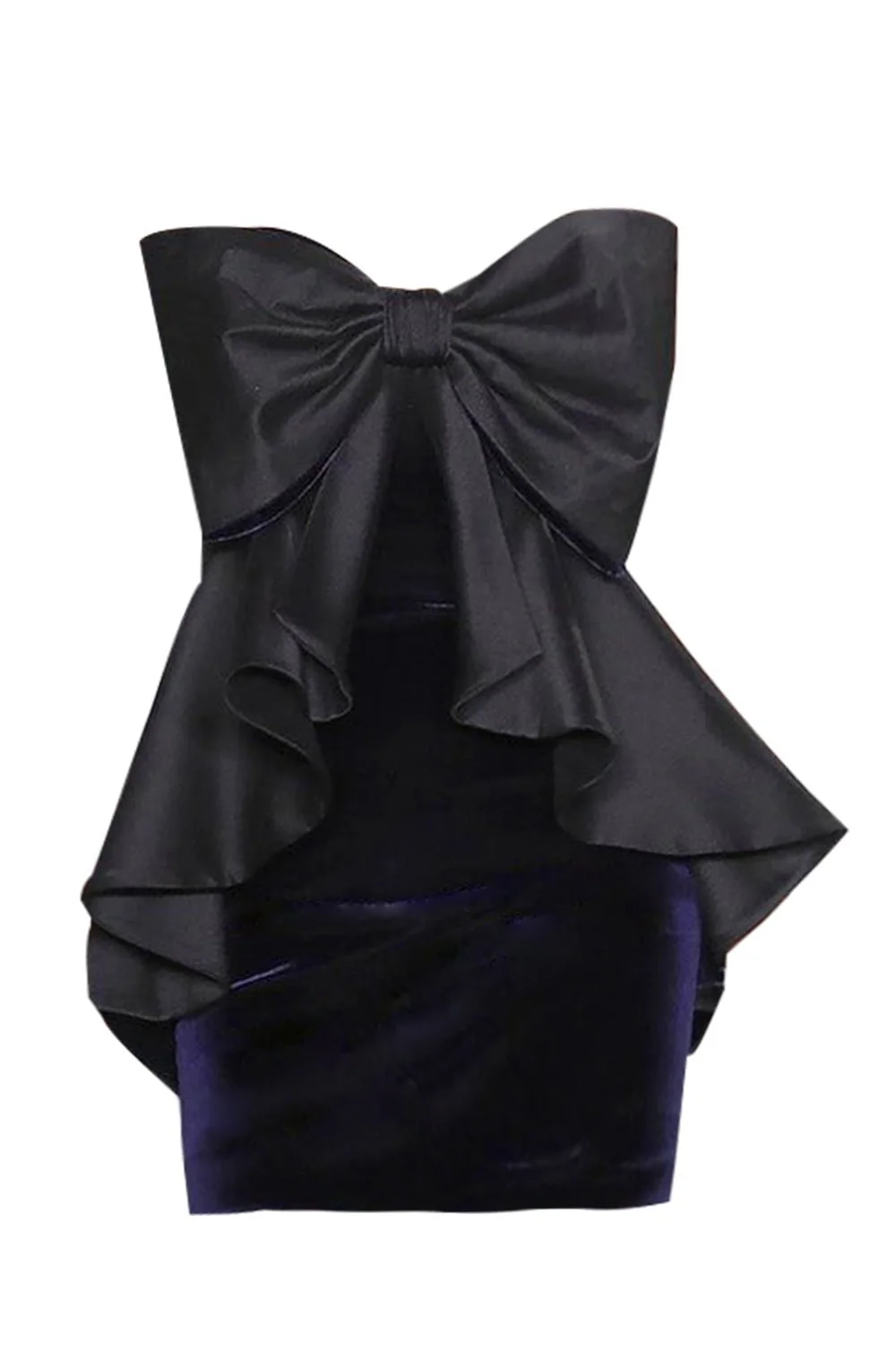 Bow Peplum Mini Dress - 1