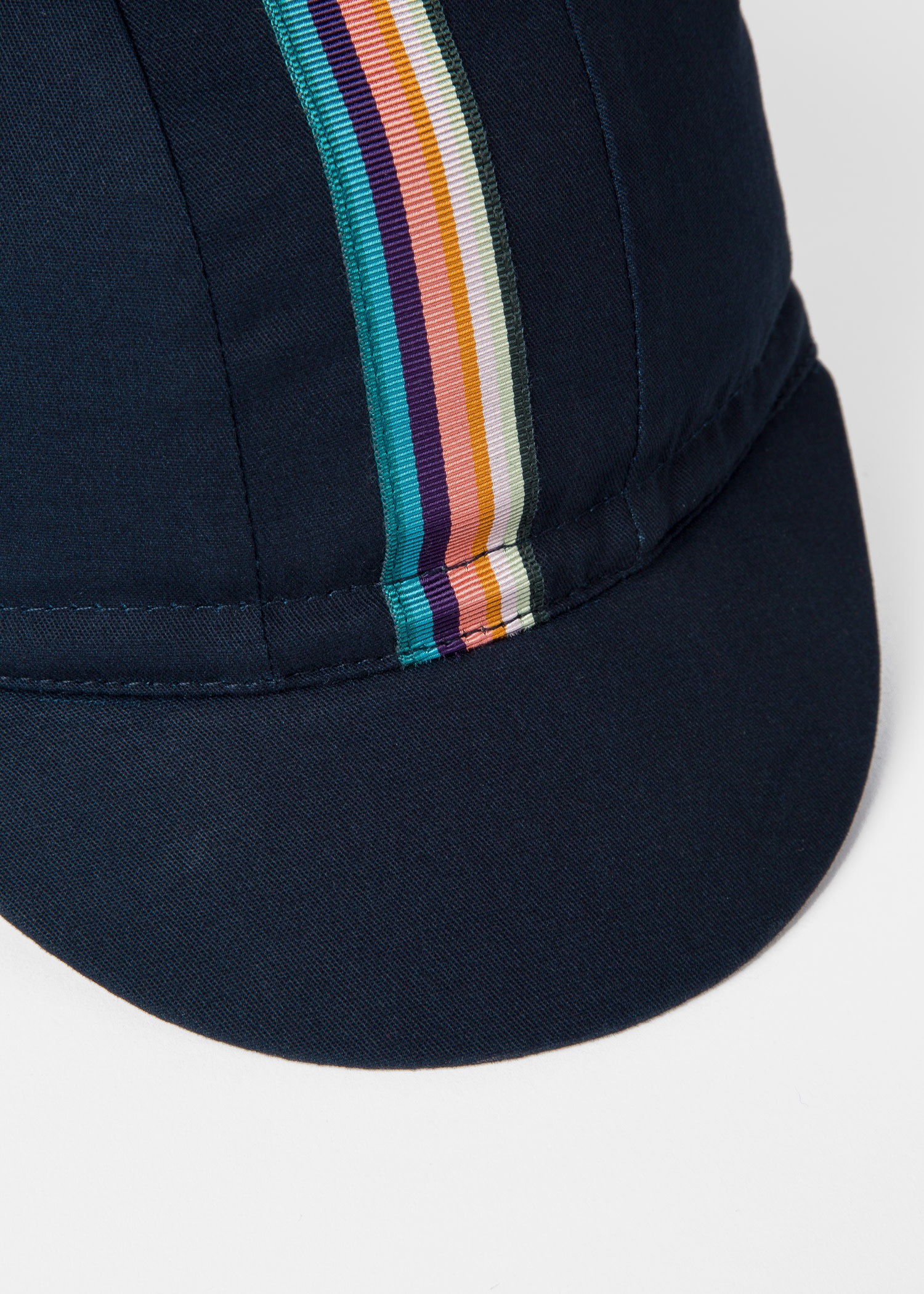 Navy Cotton Cycling Cap With 'Artist Stripe' Webbing - 3