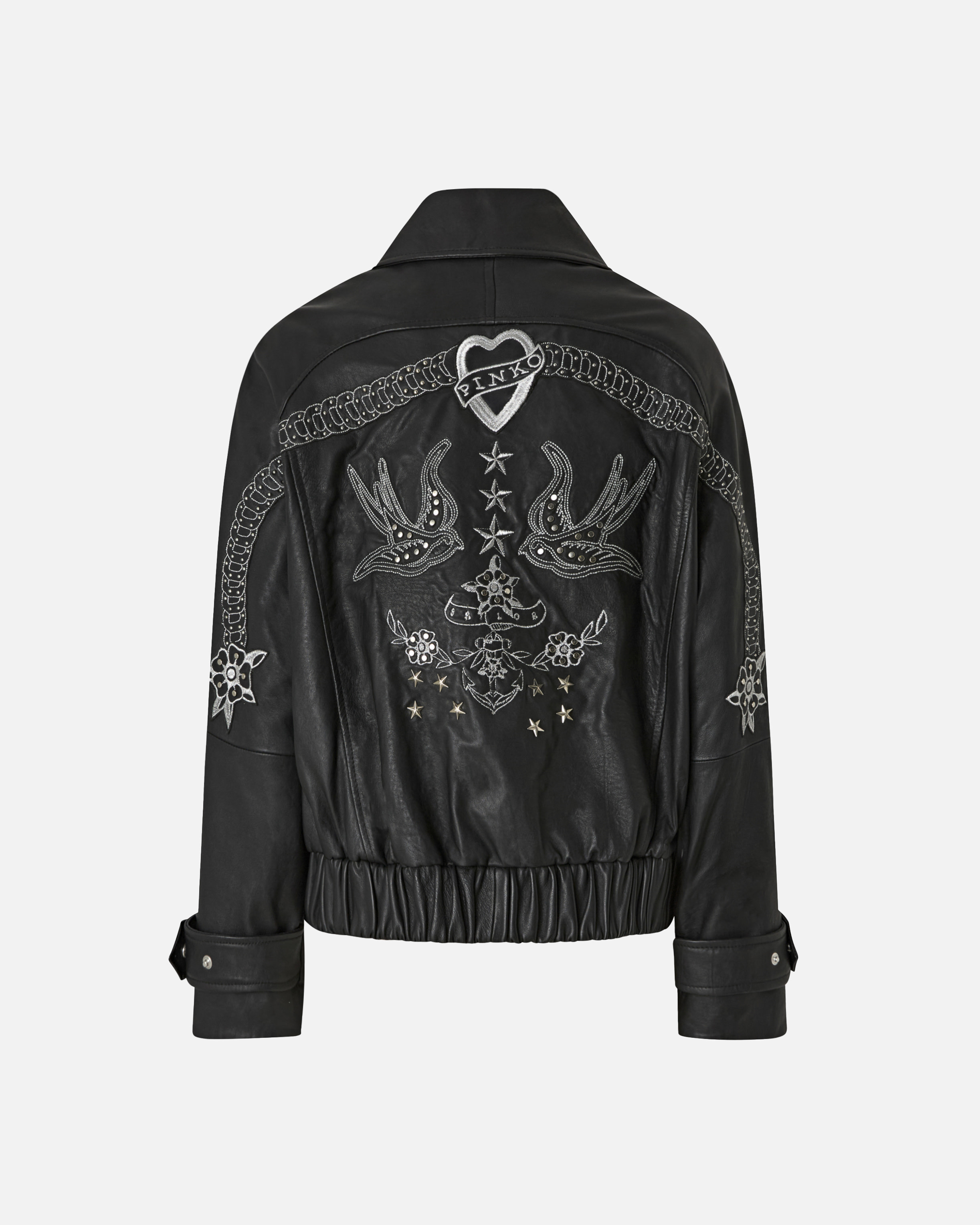 BUBBLE LEATHER JACKET WITH EMBROIDERY - 6
