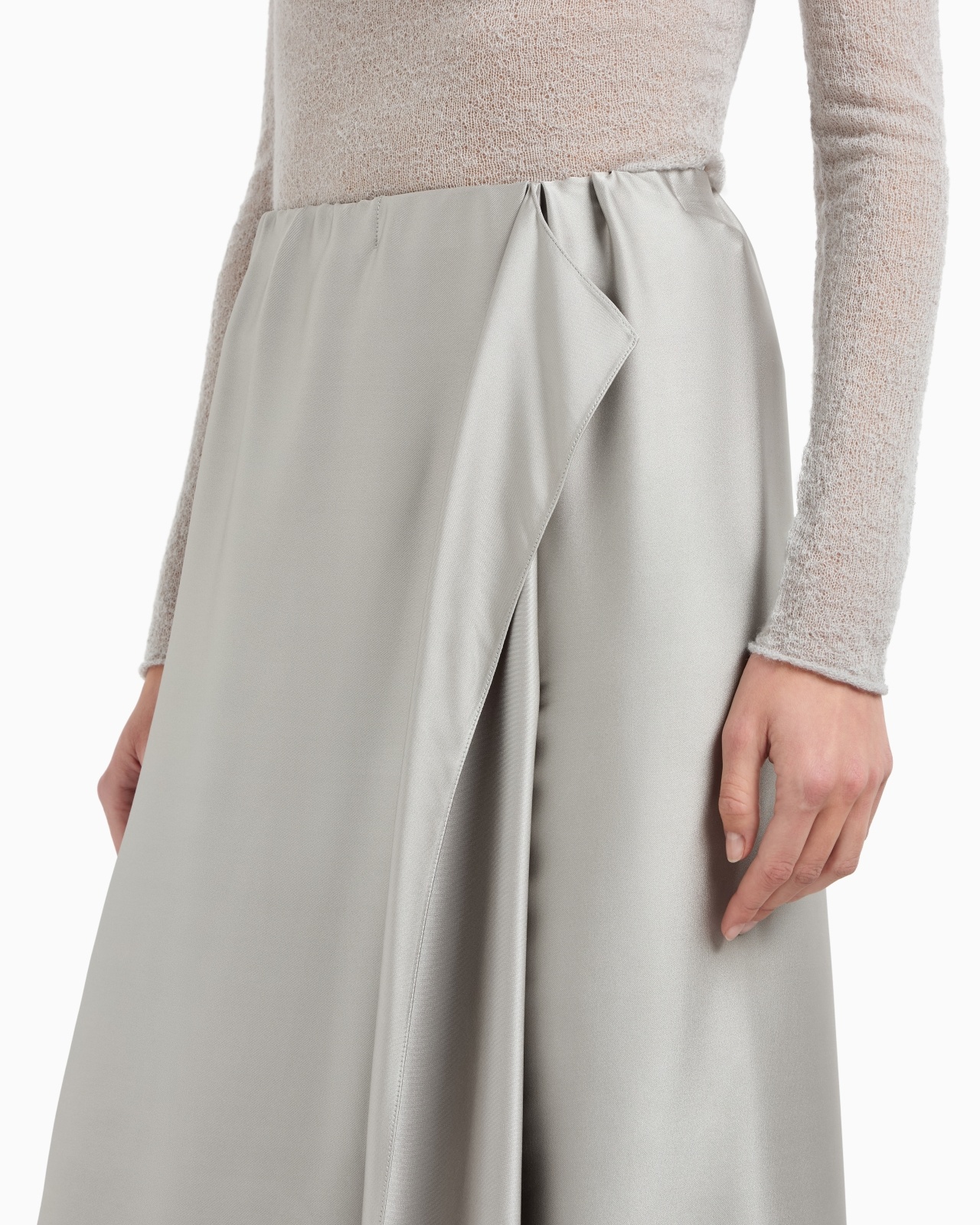 LONG SKIRT IN DOUBLE SILK SATIN - 5