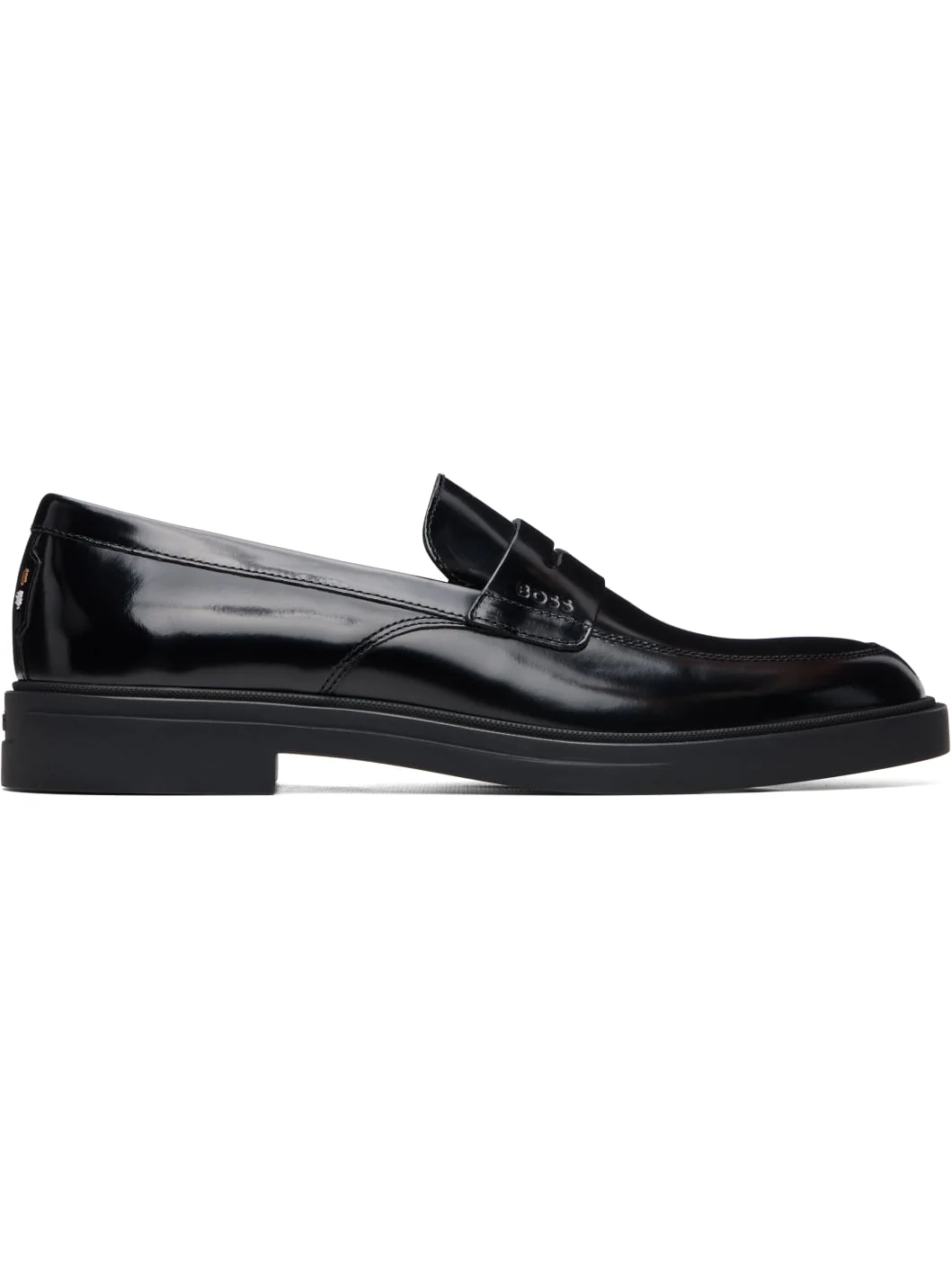 Black Strap Polished Loafers - 1