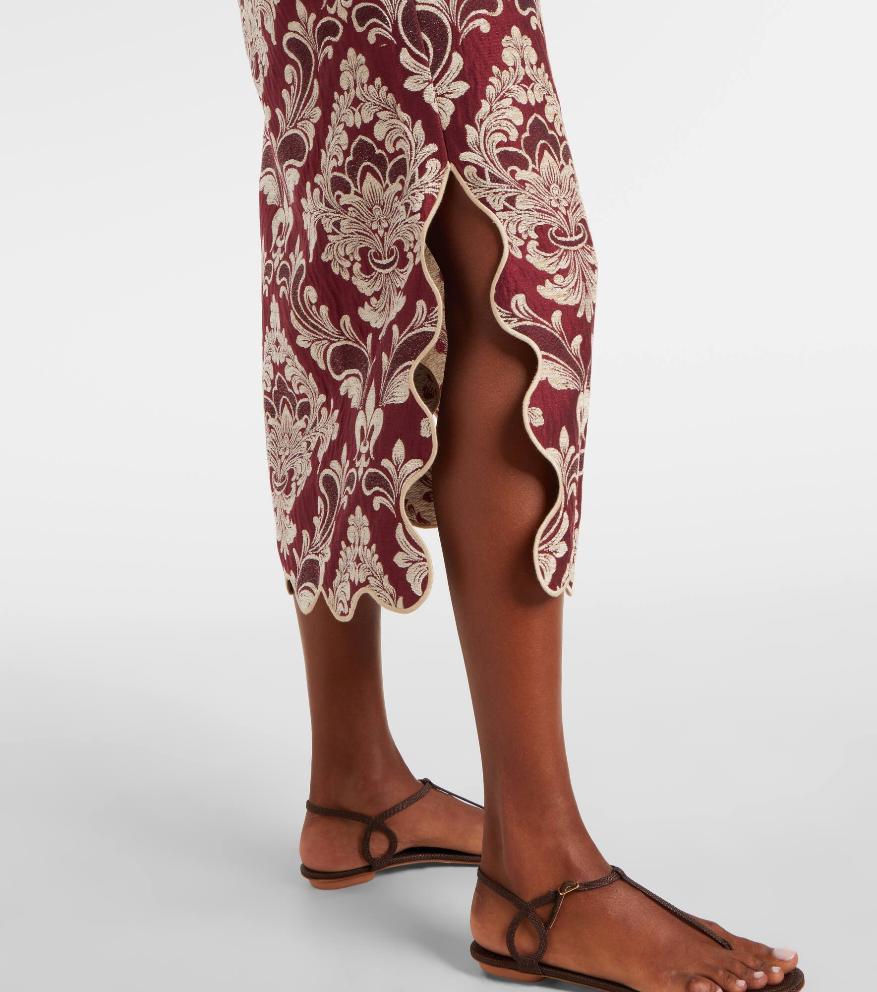 Floral jacquard midi skirt - 5