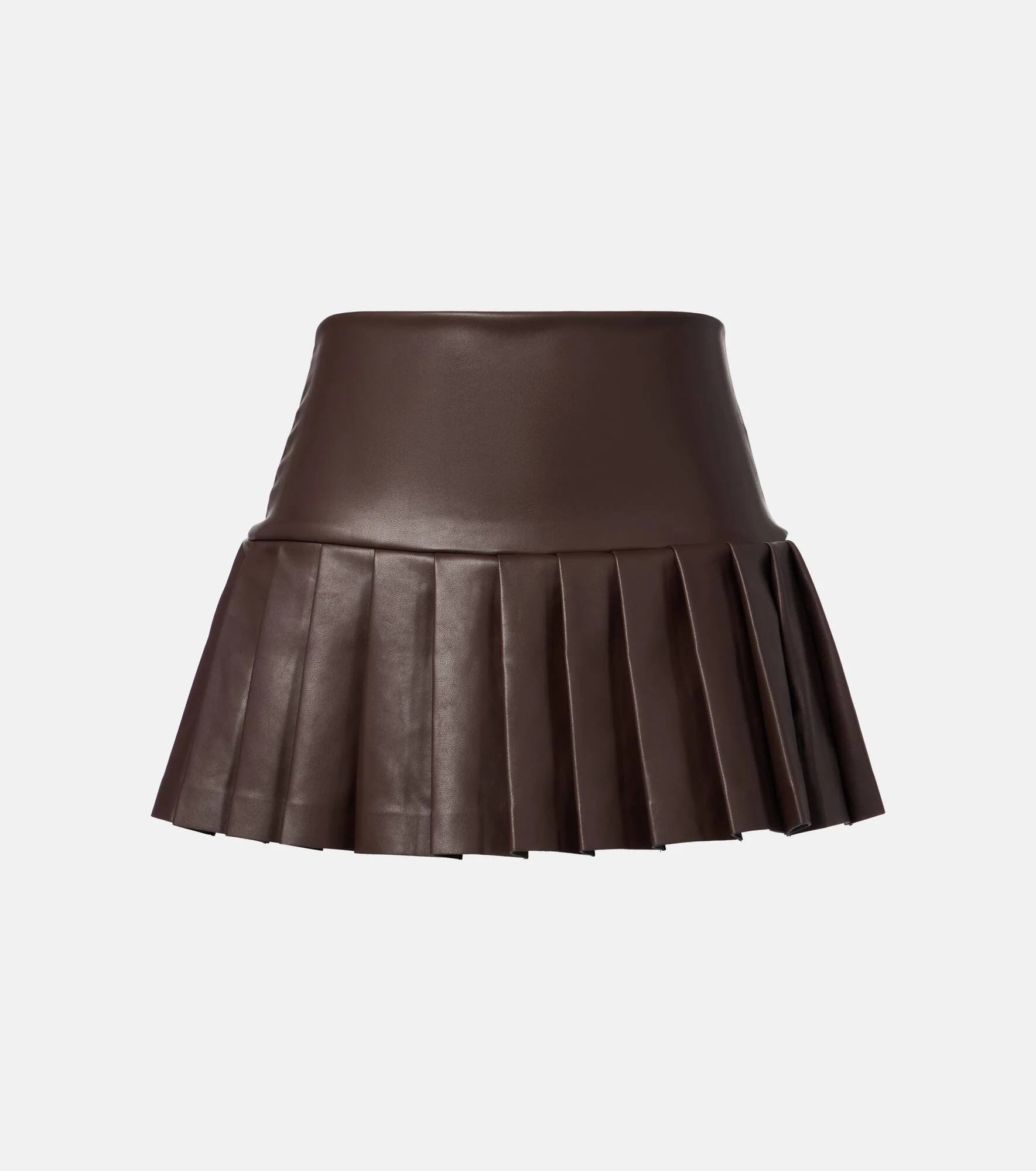 Pleated faux leather miniskirt - 1