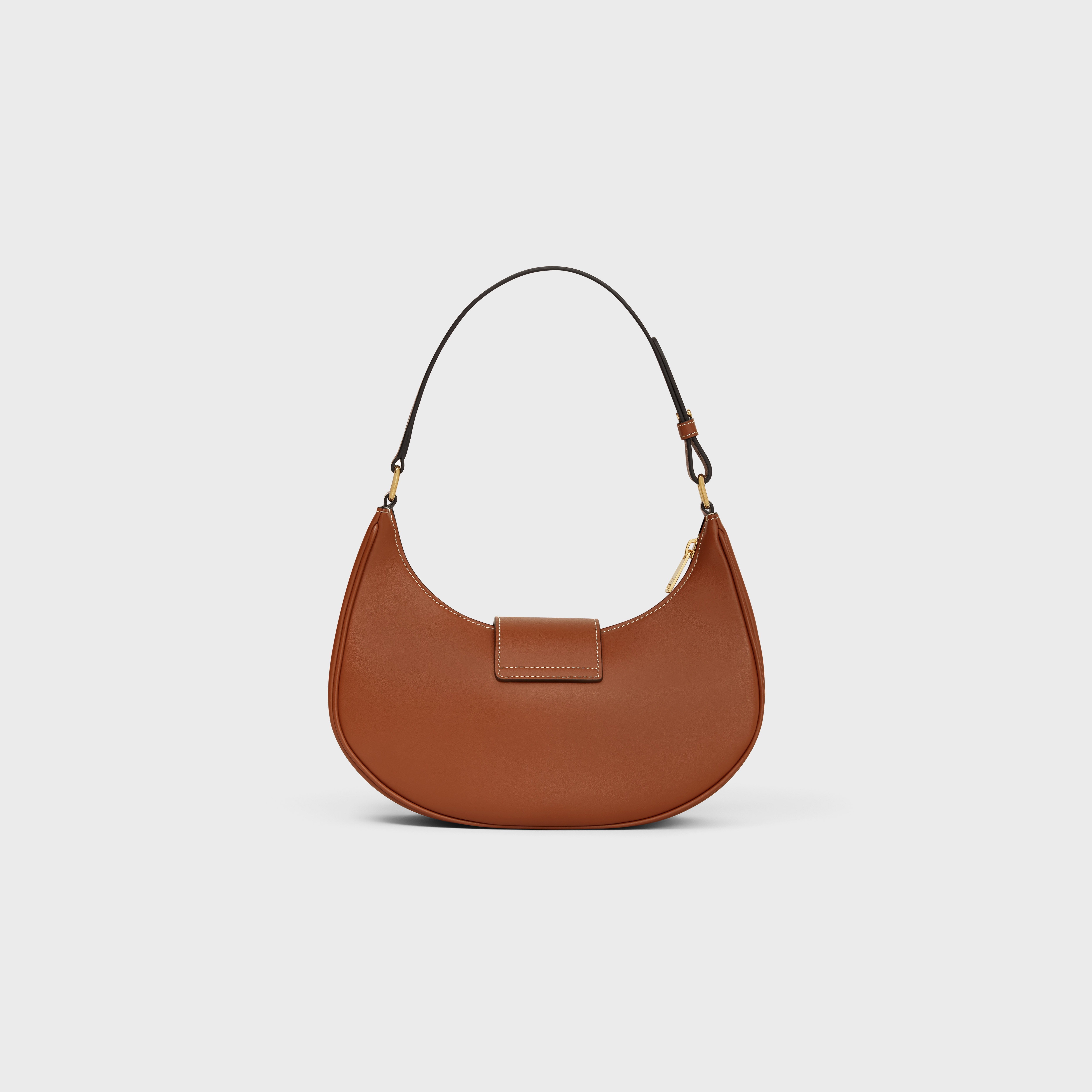 Celine - Half Moon Case Cuir Triomphe in Triomphe Canvas and Calfskin Leather - Brown - for Women