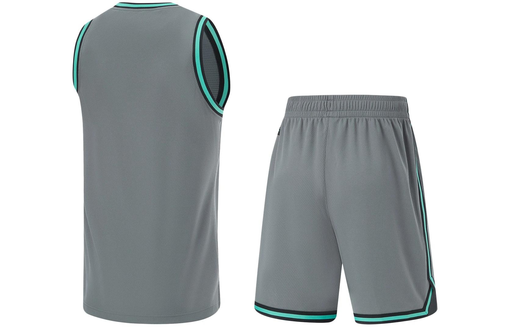 Li-Ning CBA Logo Basketball Suit 'Grey Green' AATU019-8 - 2