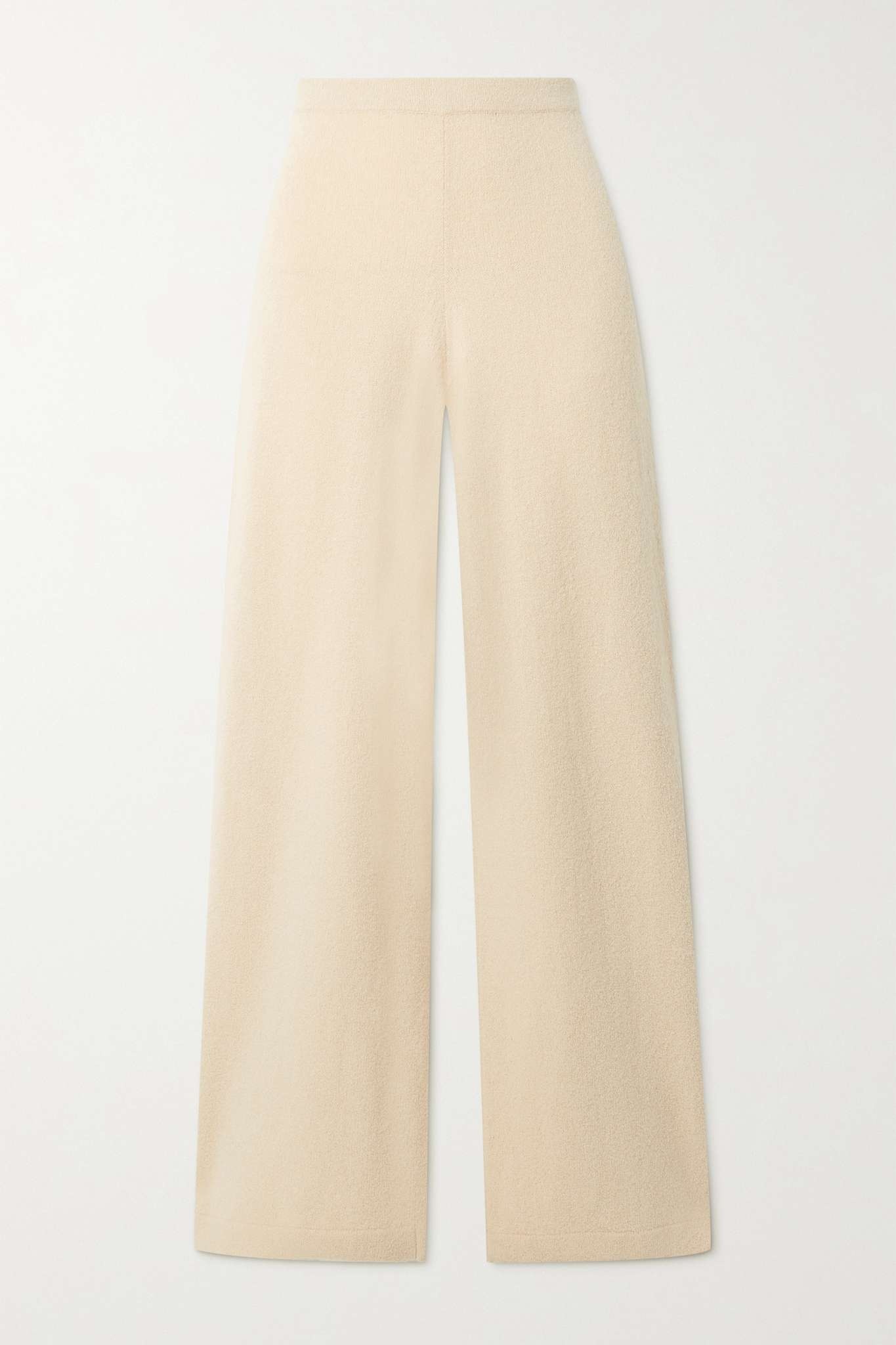 Wool-blend bouclé wide-leg pants - 1