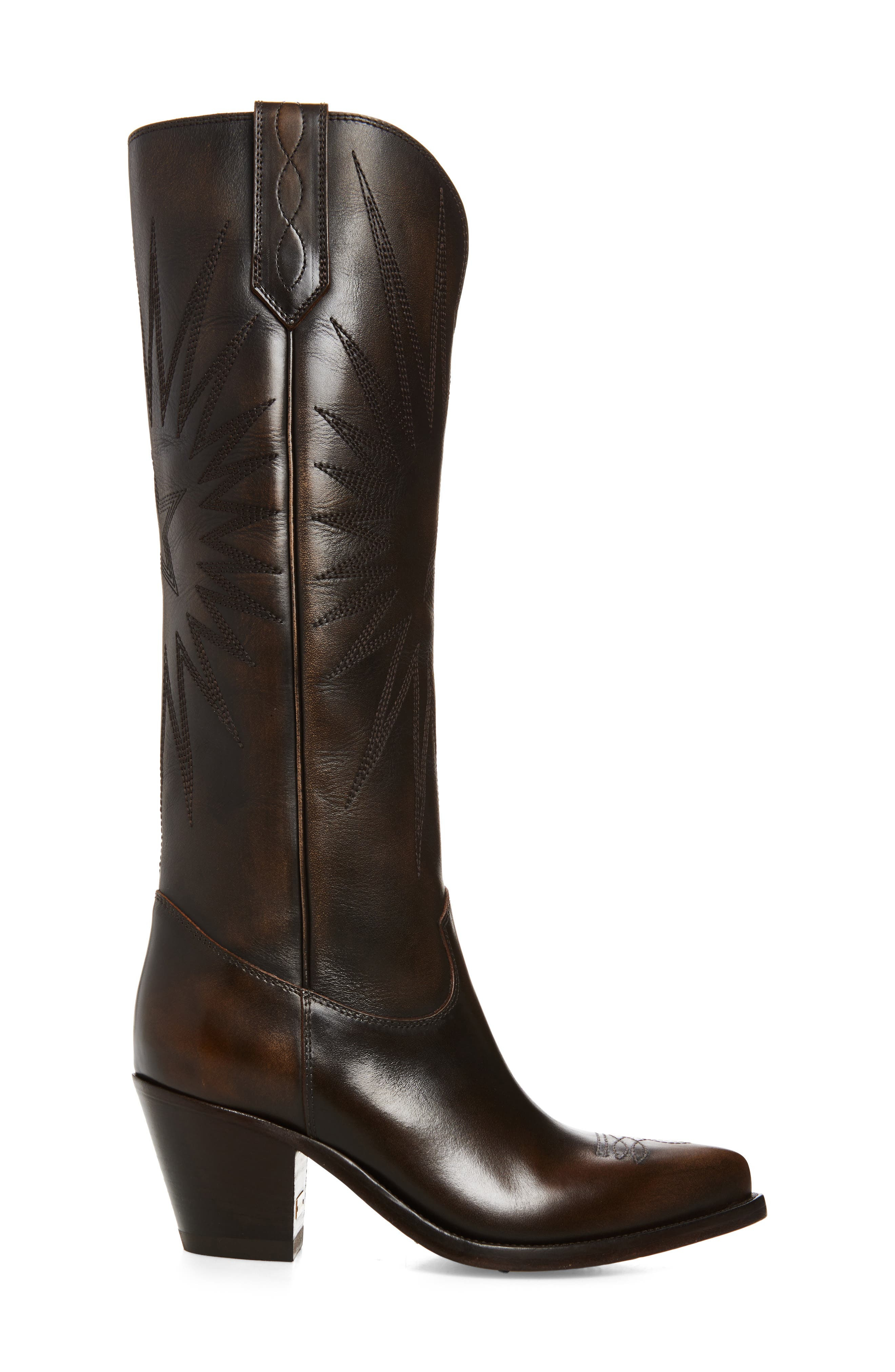 Golden Goose Wish Star Tall Western Boot in Dark Brown/Beige at Nordstrom - 3