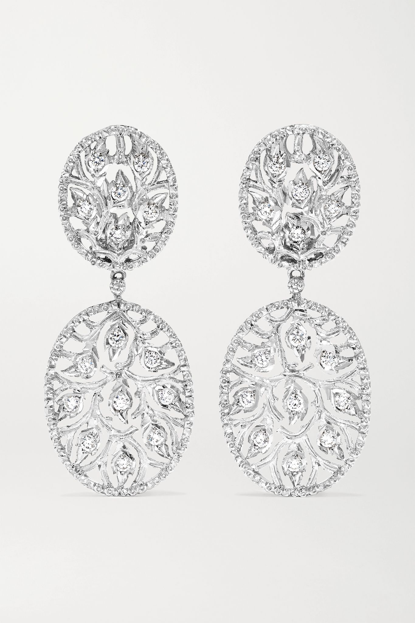 18-karat white gold diamond earrings - 1