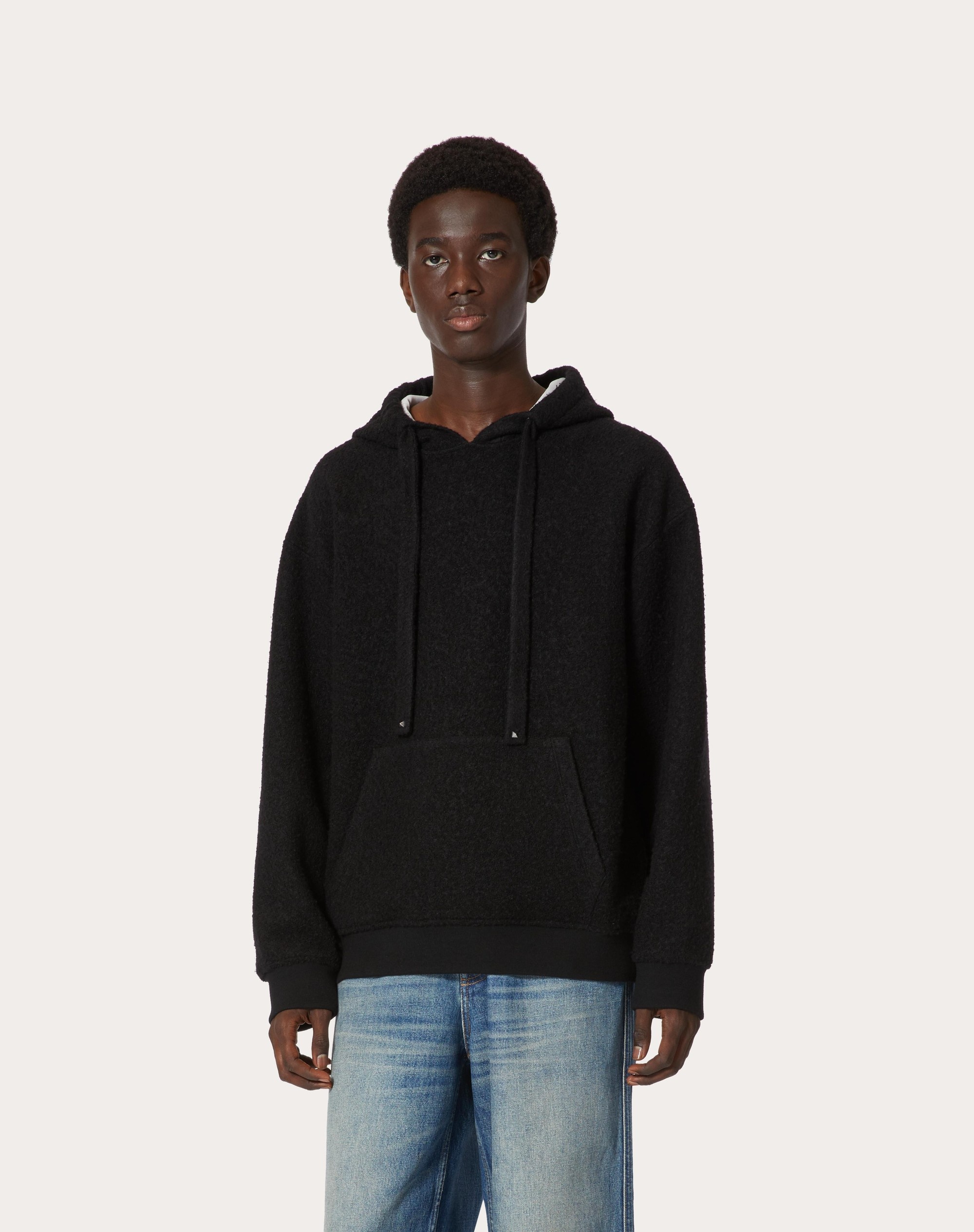 SWEATSHIRT IN TWEED WITH VALENTINO PRINT - 3