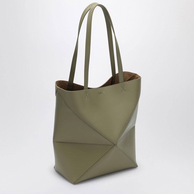 Loewe Puzzle Fold Tote Green Eucalyptus Bag Women - 2