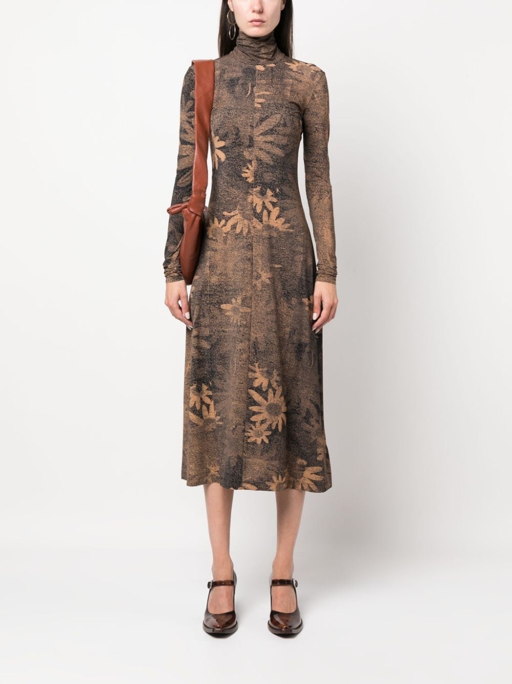 floral-print midi dress - 3