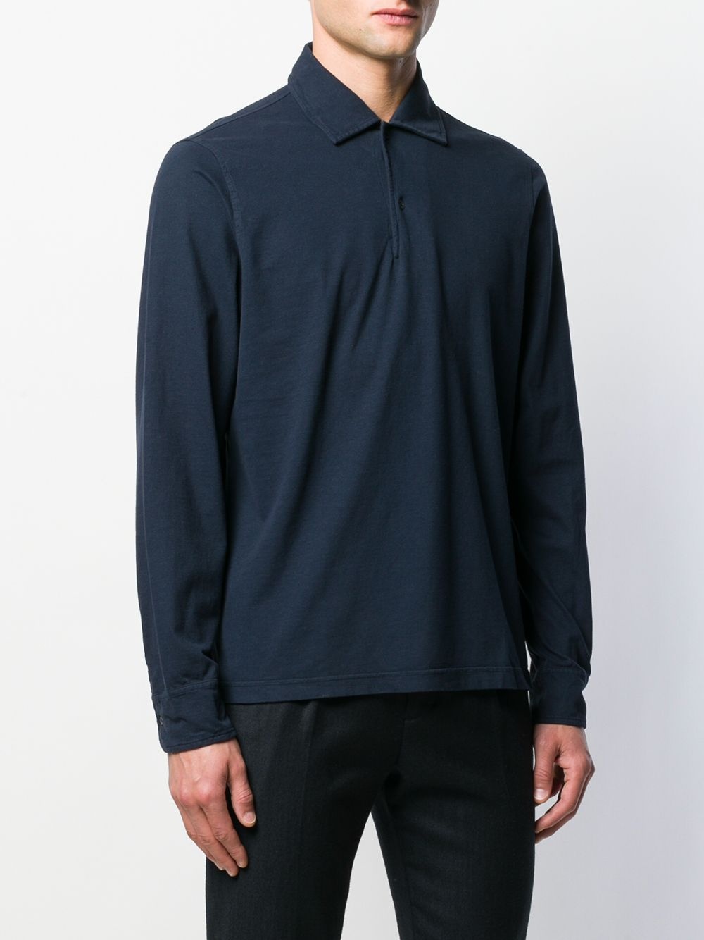 long-sleeved cotton polo-shirt - 3