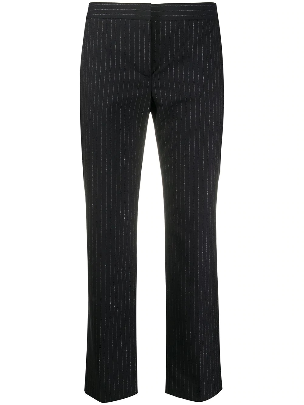 pinstripe print cropped trousers - 1