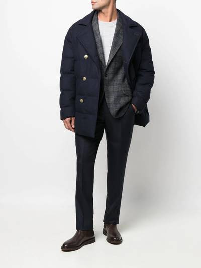 Brunello Cucinelli check-print single-breasted blazer outlook