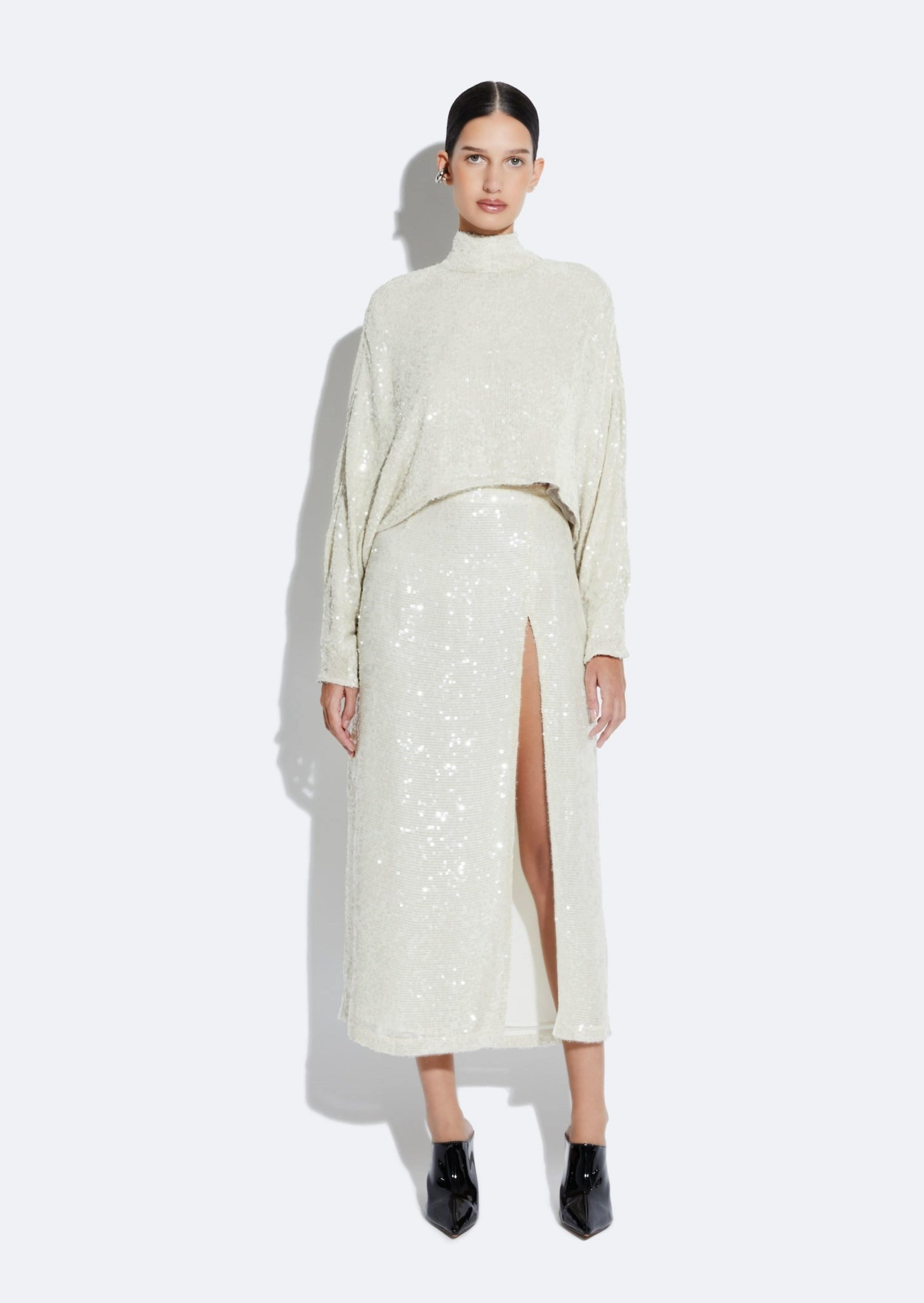Sequin High Waist Skirt - 2