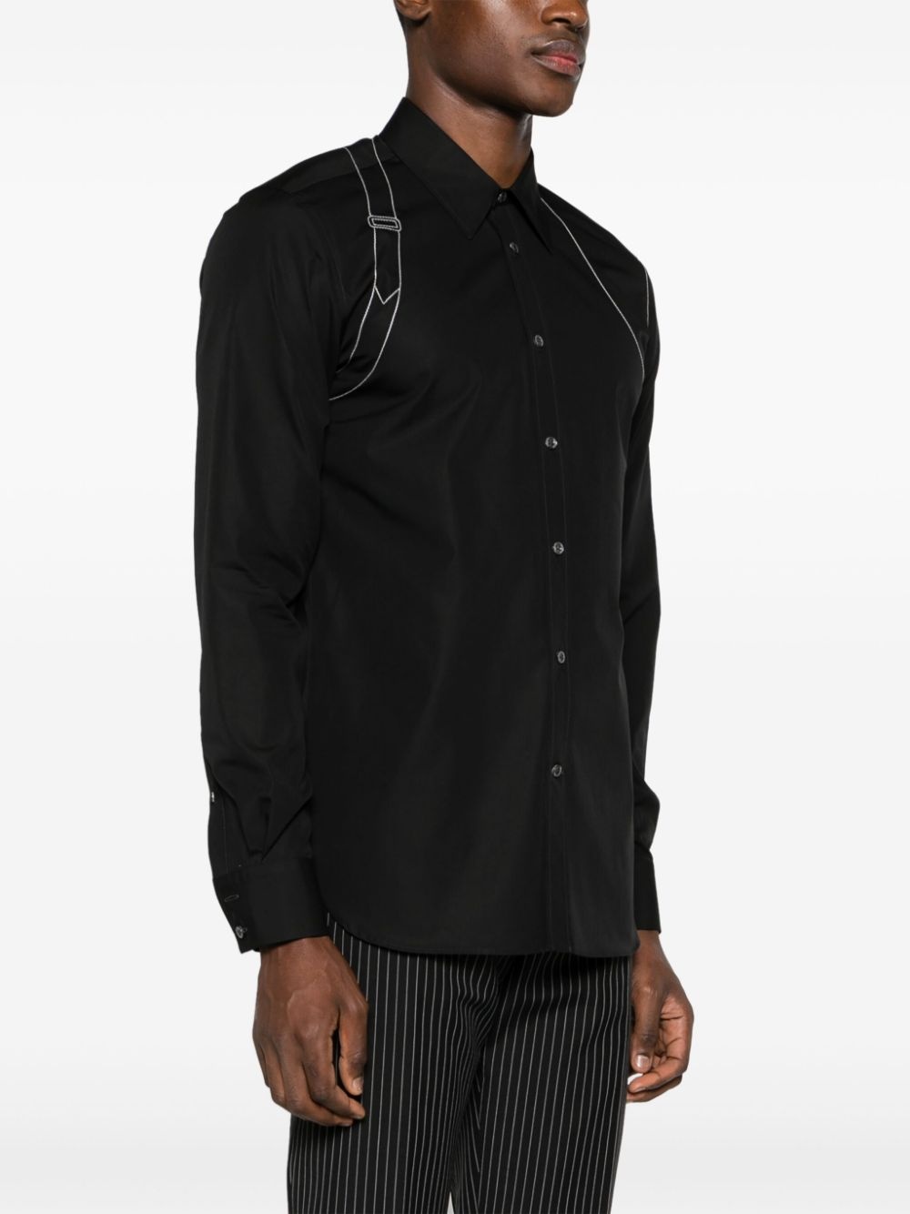 DECORATIVE-STITCHING COTTON SHIRT - 3
