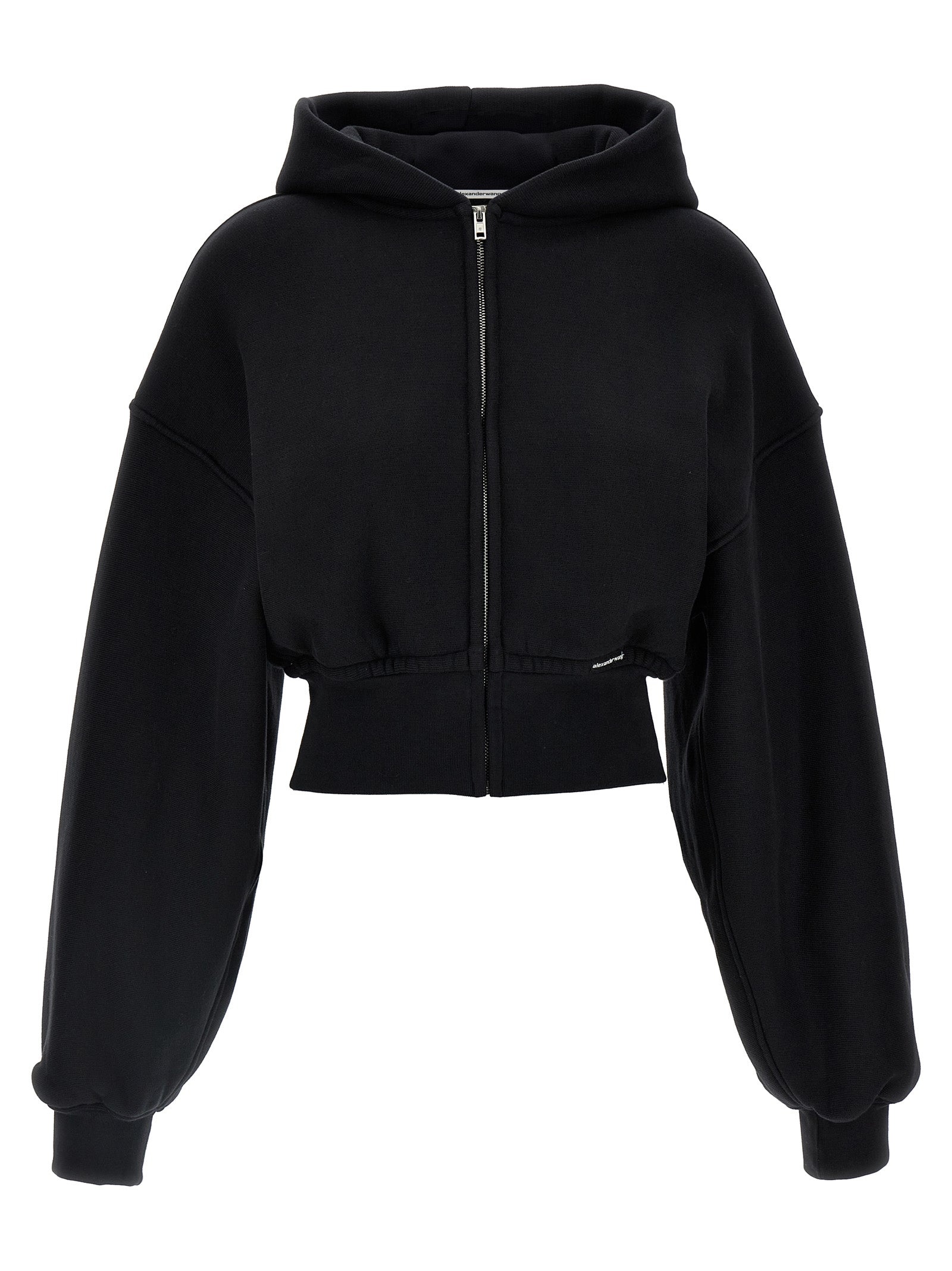 Cropped Hoodie Sweatshirt Black - 1