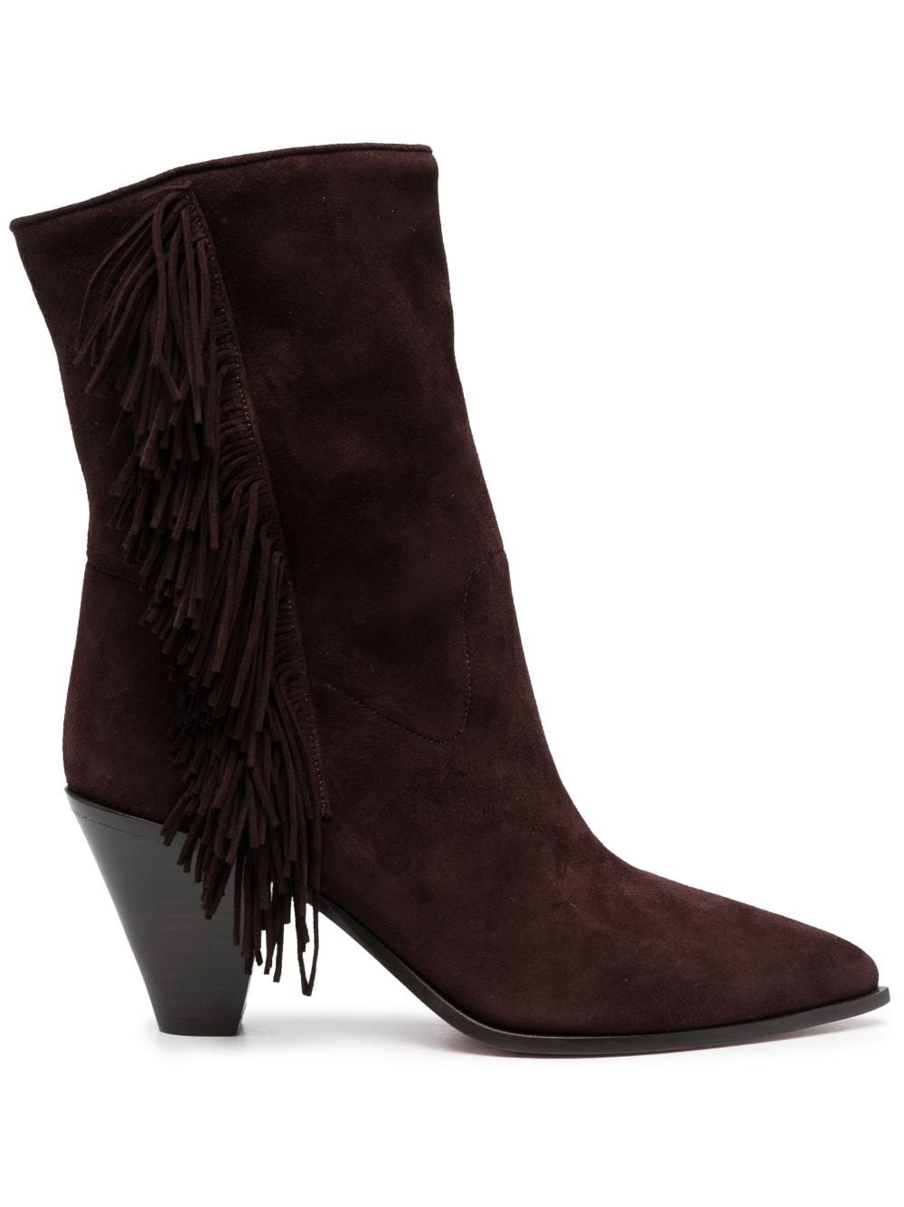 Marfa 70mm fringed suede boots - 1