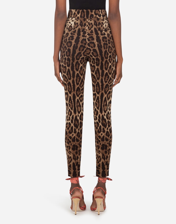 Leggings in charmeuse with leopard print - 2