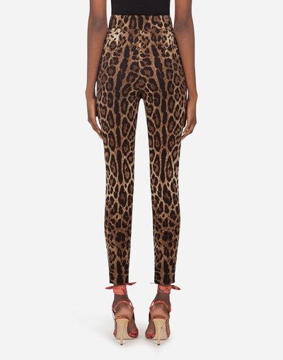 Dolce & Gabbana Leggings in charmeuse with leopard print outlook