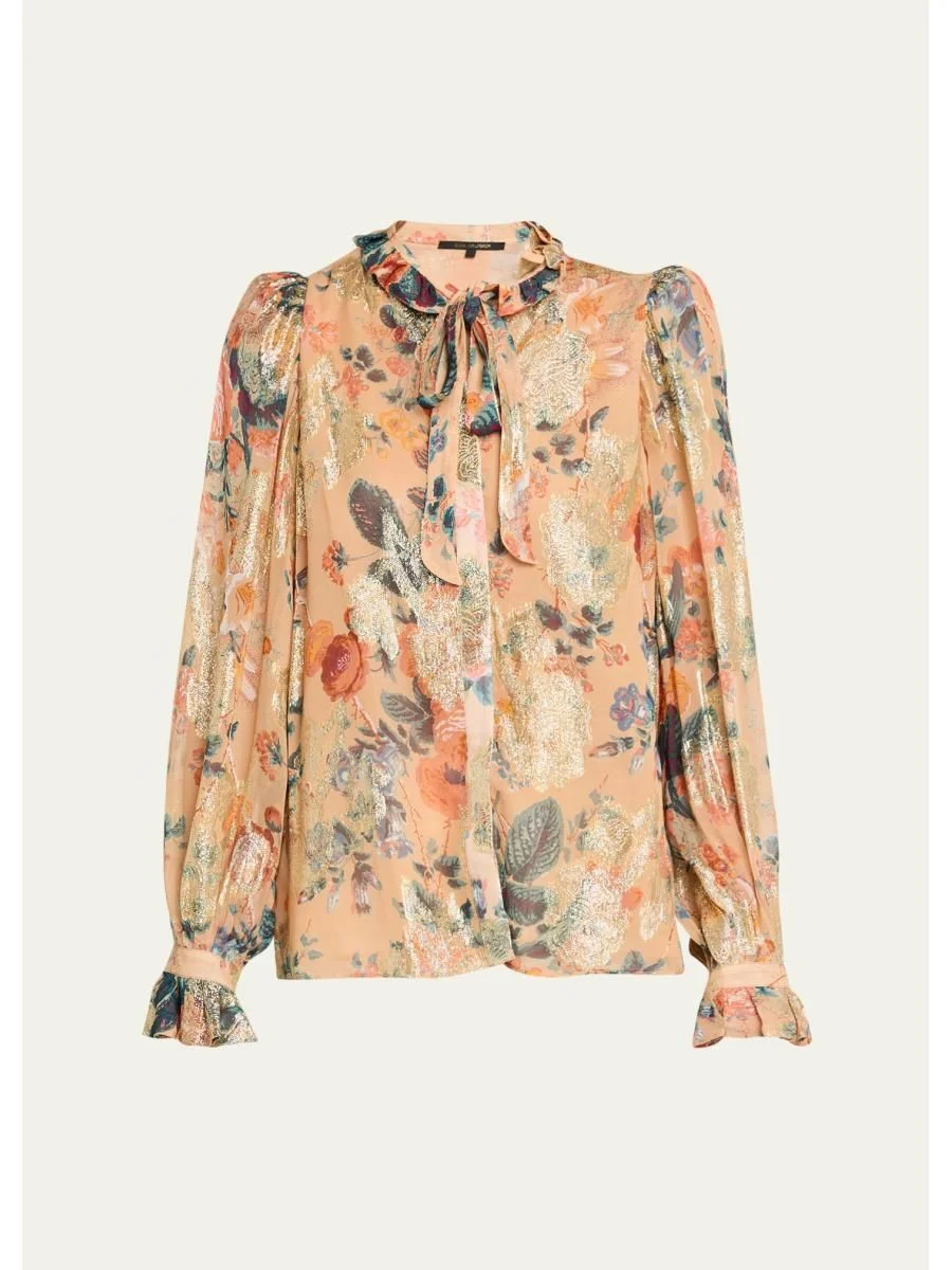 Josie Pussybow Floral Blouse - 1