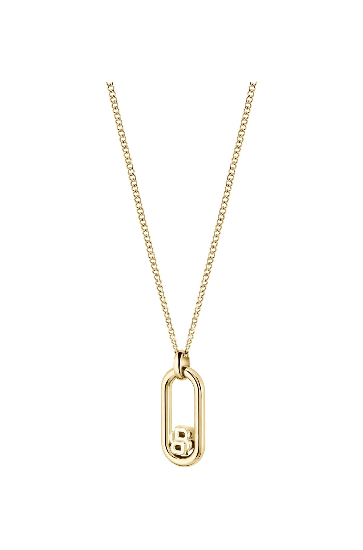 GOLD-TONE CHAIN NECKLACE WITH DOUBLE B MONOGRAM PENDANT - 4